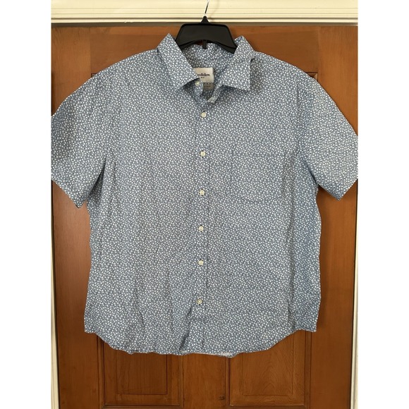 Goodfellow & Co Other - Goodfellow Men's Blue Short Sleeve Floral Every Wear Button-Up Poplin-XXL-NWT
